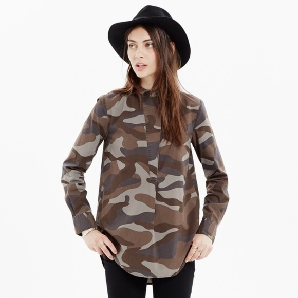 Madewell Tops - MADEWELL The Perfect Tunic in Cotton Camo {R2}